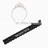 Birthday Decoration Kit Birthday Bitch Black Laced Sash Tiara Headband thumbnail-1