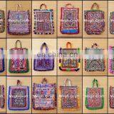 Indian Traditional cotton thread Theli bag - Vintage Kutch Embroidered Bag