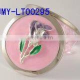 HOT Silver Maked up Compact Mirror With Flower Decoration thumbnail-3