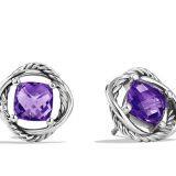 Designs Inspired David Yurman Sterling Silver 7mm Infinity Earrings with Aemthyst