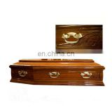 TD--E14 European style solid oak wooden coffin of with handles
