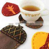 Super Quality Black Color Printing Drink Printed Placemats Felt Round Fabric Coasters thumbnail-6