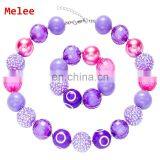 Girl Purple Necklace Bracelet Set Kids Boutique Beauty Charms Necklace 2pcs Set