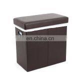 Customized Modern Home Furniture Leather Folding Laundry Basket Stool thumbnail-3
