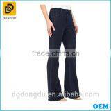 OEM Service Classical 100% Cotton Denim Jeans Trousers Lady Bell-bottoms Pants thumbnail-2