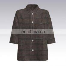 MANUFACTURER SUPPLY LINEN BLENDING YARN DYED FABRIC HIGH QUALITY CHECK thumbnail-2