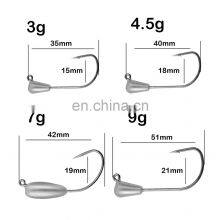 JOHNCOO 3g 4.5g 7g 9g Water Drop Shape Saltwater Freshwater Ice Fishing Jig Head Hook thumbnail-2