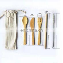 Travel Packaging Bamboo Cutlery Utensil Set Portable Bamboo Straw Spoon Knife Fork Chopsticks thumbnail-4