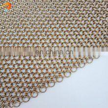 Decorative Bronze Stainless Steel Chainmail Ring Metal Mesh Curtains