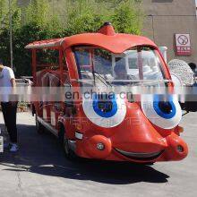 Funny cartoon design amusement theme park battery kids and adult sightseeing car for sale