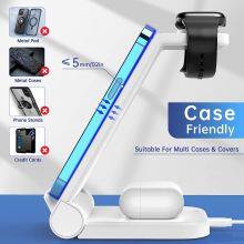 2023 Hot Selling Fast 3 in 1 Wireless Charger Stand Dock Foldable Magnetic Quick 23W Support OEM thumbnail-2