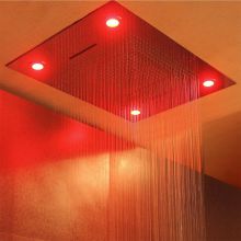 colorful LED shower set steel sanitray showerhead with multi-function rainfall waterfall rain curtain