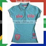 Cotton Single Jersey Women's Sexy Embroidery Polo Shirt/short Sleeve Polo Shirt thumbnail-1