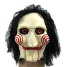 Halloween Saw Latex Mask Creepy Movie Theme Billy Jigsaw Puppet Cosplay Headwear Masks thumbnail-1