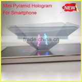 2016 new business Smartphone 3D holographic projector,Mini Pyramid Hologram for smartphone, 3D Hologram Display