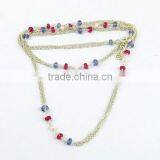 Pale Beauty !! Springring Lock Iolite & Pearl & Ruby 925 Sterling Silver Chain, Wholesale Jewellery On Factory Price thumbnail-5
