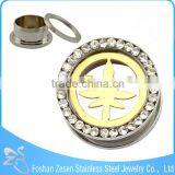 Gold Plated Surface Engraved Ear Tunnel Plugs Body Piercing Jewelry thumbnail-3