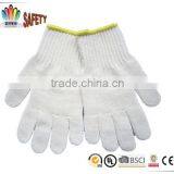 FTSAFETY 7 Gauges nature white Poly-Cotton Knitted safety working Gloves for Hand Protection