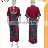 100%rayaon Muslim Abaya 2016 Traditional Print Maxi Dress Whit Decorate on Chest thumbnail-1