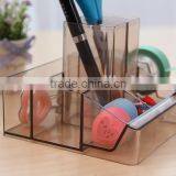 Acrylic Multifunction Pen Case Hot Sell Design Desk Storage Case Office Acrylic Stationery Set Factory thumbnail-4