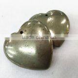 Pyrite Loose Gemstone in Double Puffy Heart Shape Factory Made thumbnail-1