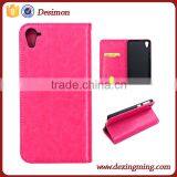Customized OEM Magnetic Flip PU Leather Card Slot Cell Phone Cover for HTC 826