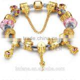 New Stock Fashion Jewelry Alloy Material DIY Charm Christmas Womens Glass Beads Bracelet