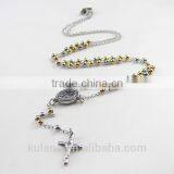 Stainless Steel Bead Jewelry Women's Cross Pendant Fashion Necklace 91823