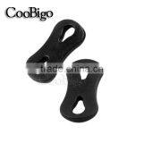 1/4"(5mm) 2 Holes Plastic Black Flat Soft Sliding Cord Lock Stopper For DIY Shoelace Paracord Accessories #FLS096 thumbnail-2