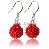 Sparkle CZ Crystal Ball 925 Silver Shamballa Hook Earring for Wedding Party thumbnail-2