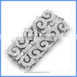 3 Strands Sterling Silver Micro Pave Zircon Rectangle Multifunction Double Safe Box Clasps Necklace Connector Charm SC-CZ031 thumbnail-1