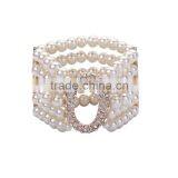 2016 Fashion Beautiful Gift Shiny Cleary Crystal Ladies Cheap Pearl Bracelet