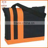 New Design Custom Larger Front Pocket 600 D Polyester Top Zippered Closure Tote Bag thumbnail-3