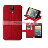 for Archos 50e Neon Hot Pink Silk Slim Stand Wallet Leather High Quality Factory Price thumbnail-3