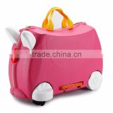Pink Girils' Ride-on Suitcase Riding Cabin Luggage with Pedals