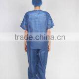 Hospital Use Heavy Duty Dark Blue Doctor Scrub Suit, Patient Suit, Nurse Suit thumbnail-4