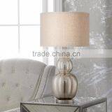 11.1-5 A Unique Fluted Mercury Glass Table Lamp Fluted Mercury Glass Base Offers a Textured