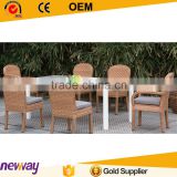 Hot sale design factory price PE rattan dining set contract garden furniture