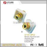 LY-KJ-AP12 Wholesale Prices Banana Keystone Jack Australia Type A: Black Ring, B: Red Ring