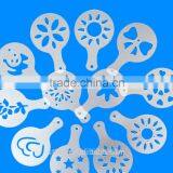 16Pcs/set Fashion Latte Cappuccino Coffee Barista Stencils Template Strew Pad Duster Spray Tools 2016 Hot Sale thumbnail-2