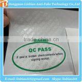 Customized One-off White Vinyl Void Hologram Seal for Price Tag Label Maker