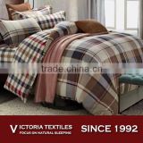 100%cotton tartan check grey design bedding duvet cover set