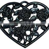 Heart Shape Cast Iron Cooking Trivet With Flower