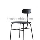 real wood back and PU seat with powder coated legs dining chair, new design dining chair DC9003-1