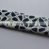 Navy Blue Flower Lace Fabric With White Holes thumbnail-4