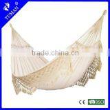 White Handmade Tassels Hammock Folding Outdoor Swing Bed