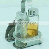Glass Oil and Vinegar Bottle Set With Stand ,glass Spice Set