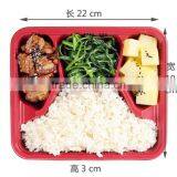 Red Color Disposable Food Containers Wholesale Takeaway Microwave PP Food Container 4-compartment Box thumbnail-1