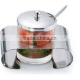 Single Jam/honey Stand Stainless Steel and Glass