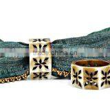 Personalized Handmade Color Painted Decorative Poly Resin Hand Carved Napkin Ring thumbnail-1